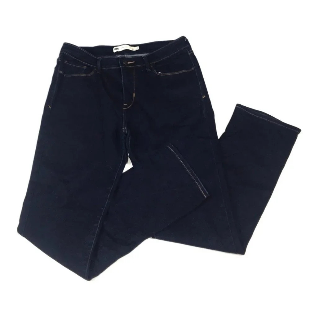 WJ147 Levi’s Mid Rise Dark Wash Skinny Jeans 12